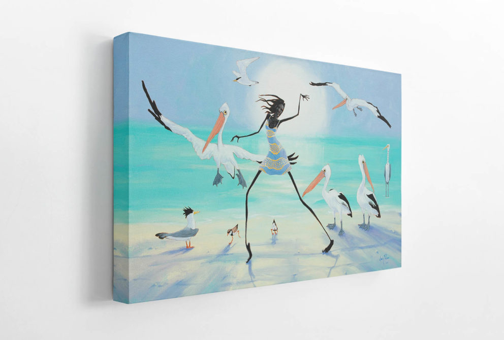 Canvas print 'Pelcan Girl' by Judy Prosser